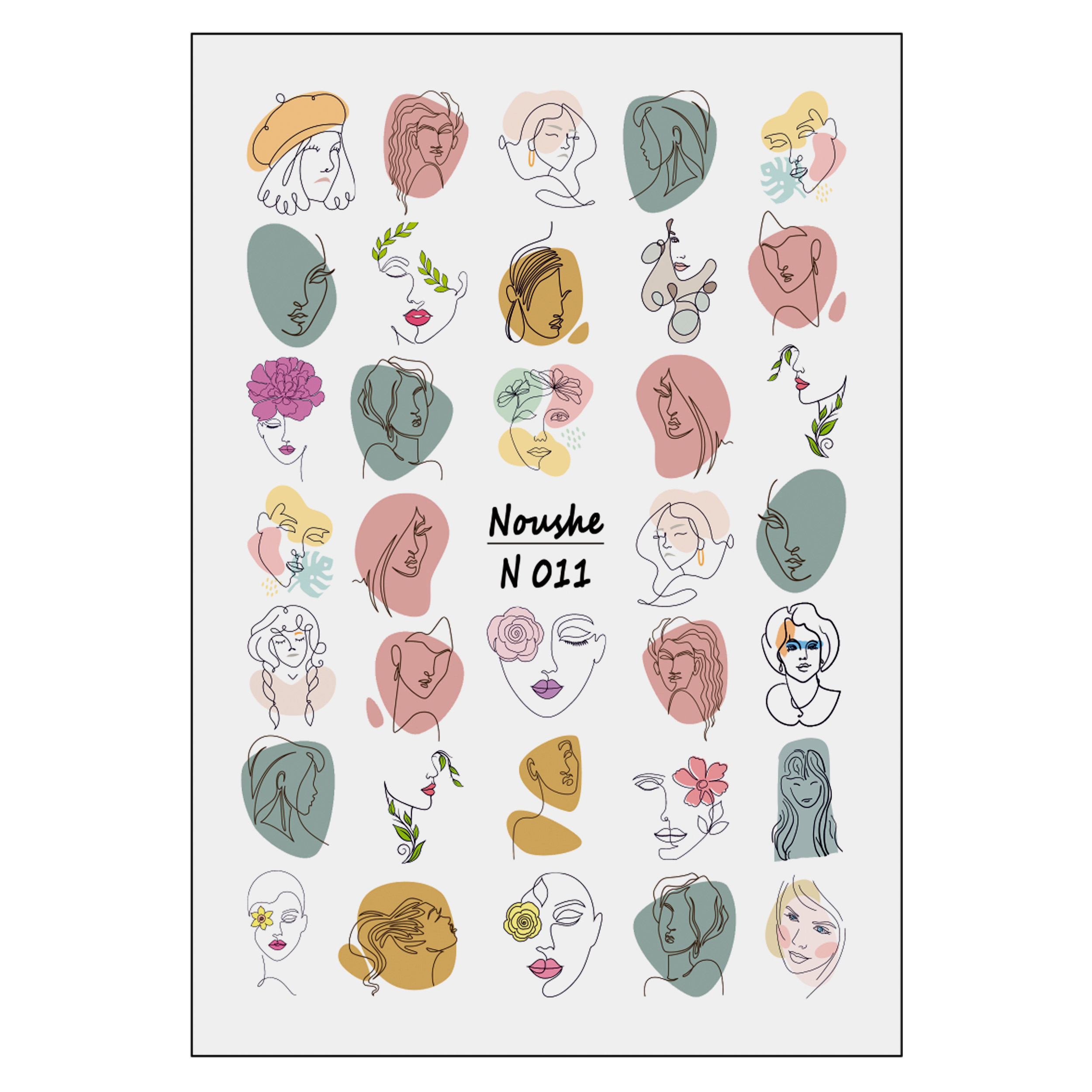 برچسب لنز ناخن مدل چهره کد N011