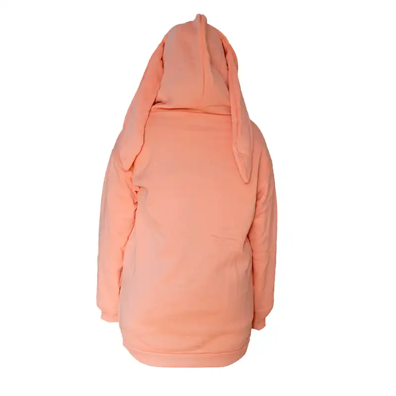 هودی زنانه مدل خرگوش رنگ صورتی