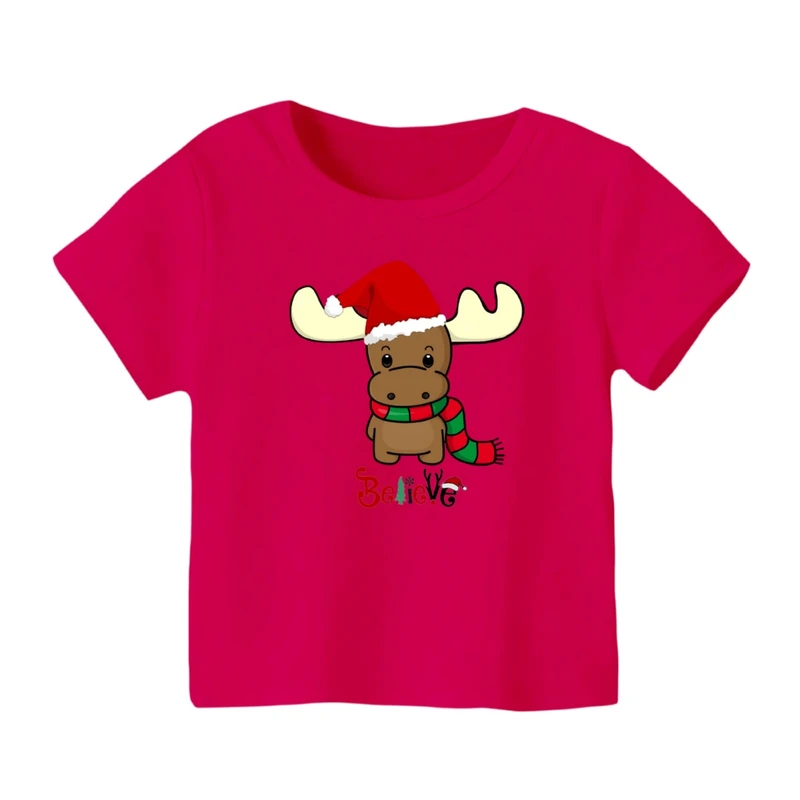 تی شرت آستین کوتاه بچگانه مدل گوزن کریسمس کد 3