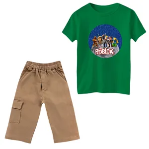 ست تی‌شرت و شلوارک پسرانه مدل روبلاکس کد 5 رنگ سبز