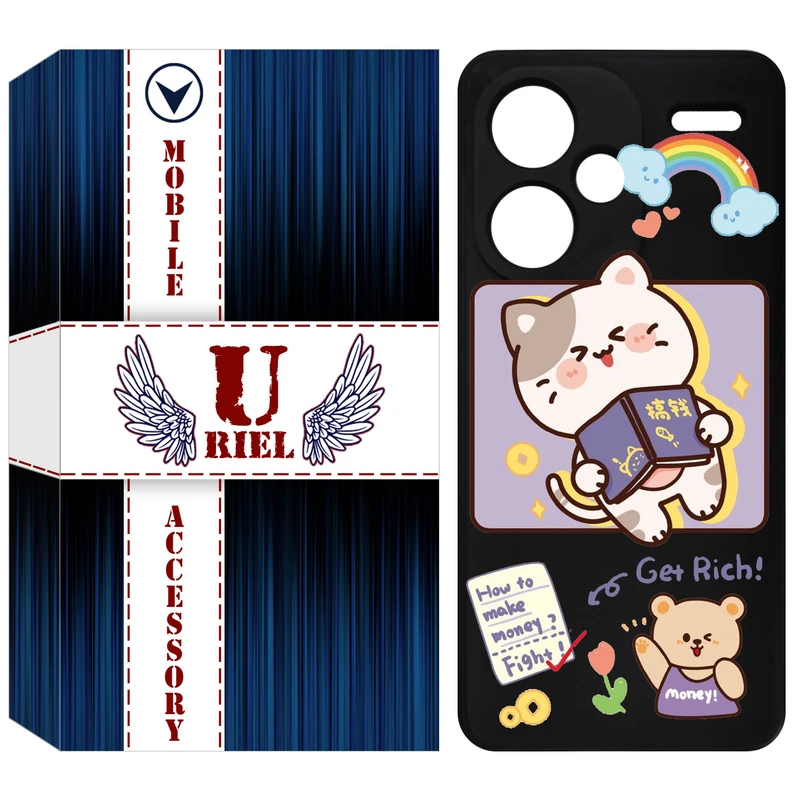 کاور یوریل قاب مدل KSH کد 12 طرح گربه مناسب برای گوشی موبایل شیائومی Redmi Note 13 Pro Plus