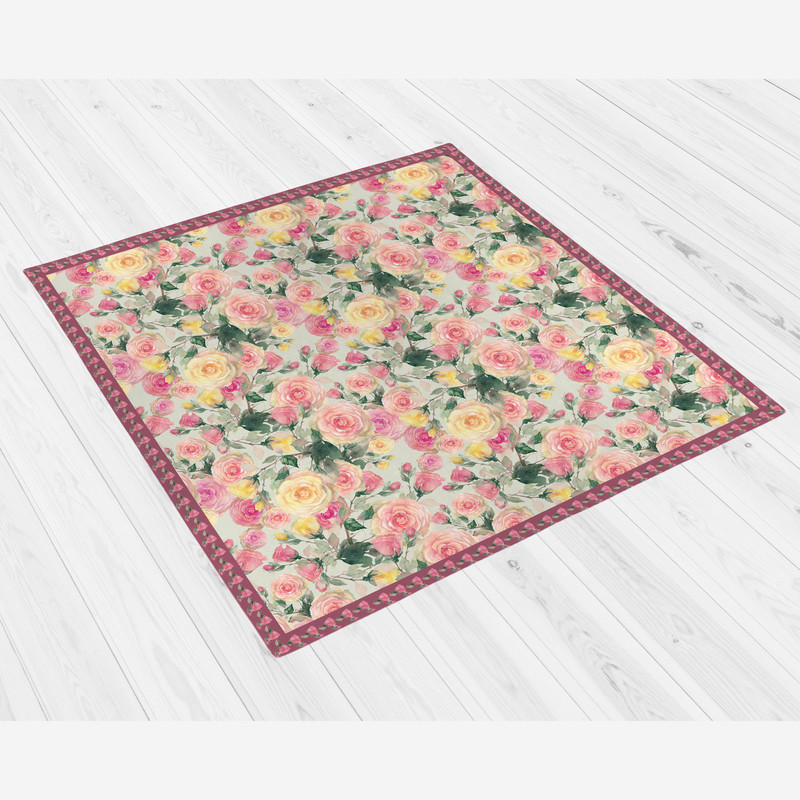 رومیزی مدل گل رز صورتی 14004