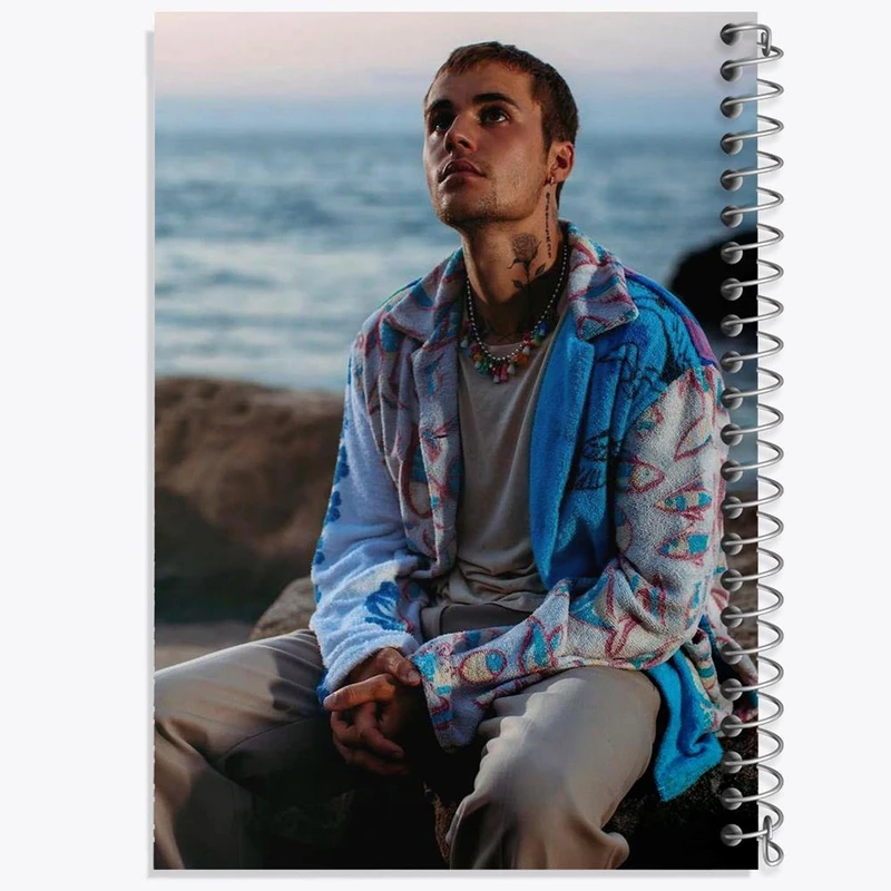 دفتر ژورنال نویسی 50 برگ خندالو مدل نقطه ای طرح جاستین بیبر Justin Bieber کد 19026