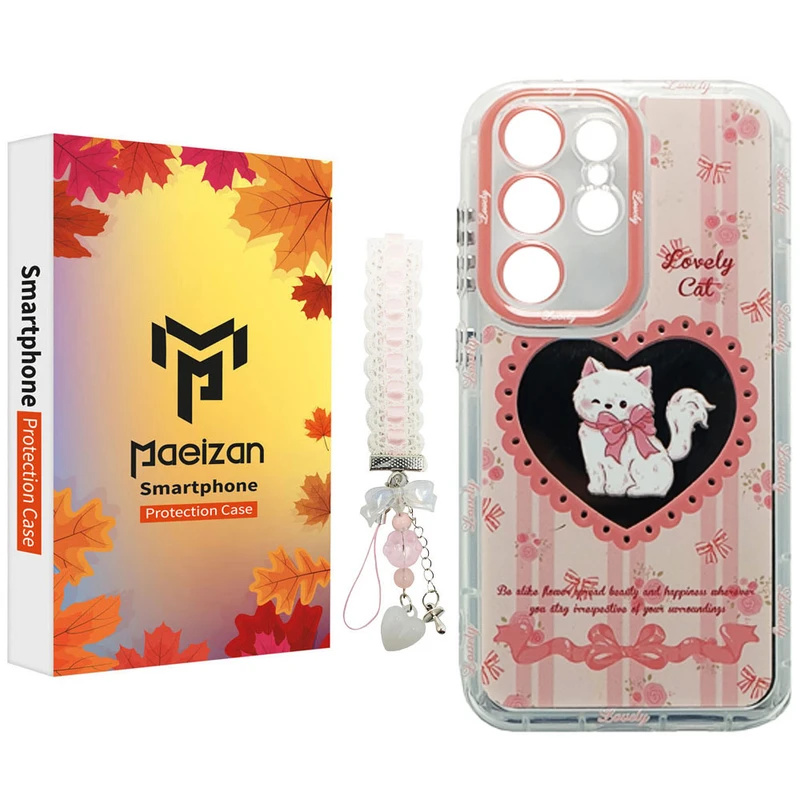 کاور پاییزان مدل CAT01 طرح گربه مناسب برای گوشی موبایل سامسونگ Galaxy S25Ultra به همراه آویز