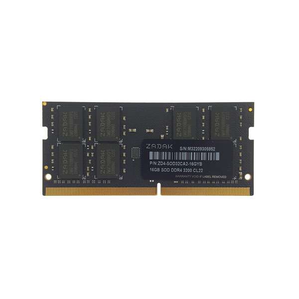 رم لپ تاپ DDR4 تک کاناله 3200 مگاهرتز CL22 زاداک مدل Sodimm ظرفیت 16 گیگابایت