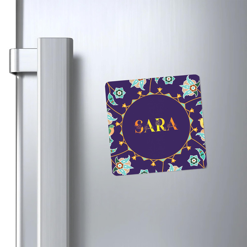 مگنت کاکتی طرح اسم سارا sara مدل گل و بلبل کد mg17569