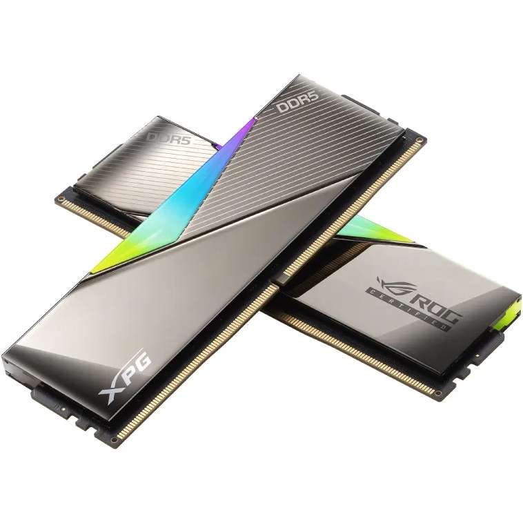 رم دسکتاپ DDR5 دو کاناله 6600 مگاهرتز CL32 ای دیتا ایکس پی جی مدل Lancer RGB ROG Certified ظرفیت 32 گیگابایت