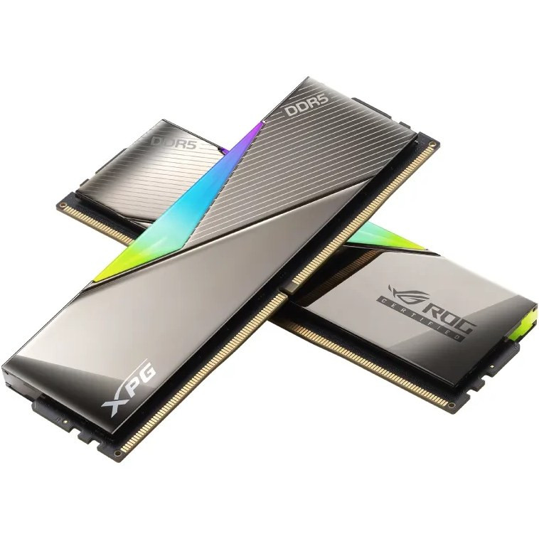 رم دسکتاپ DDR5 دو کاناله 6600 مگاهرتز CL32 ای دیتا ایکس پی جی مدل Lancer RGB ROG Certified ظرفیت 32 گیگابایت