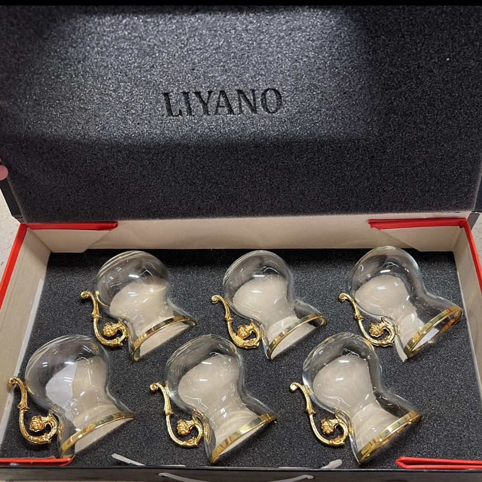 سرویس استکان 6 پارچه لیانو مدل دسته دار کد 002