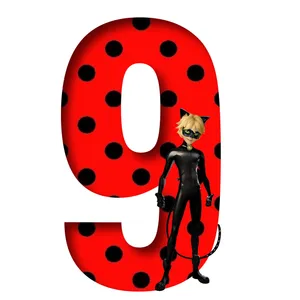 استند رومیزی تولد طرح عدد 9 مدل گربه سیاه میراکلس کد 01