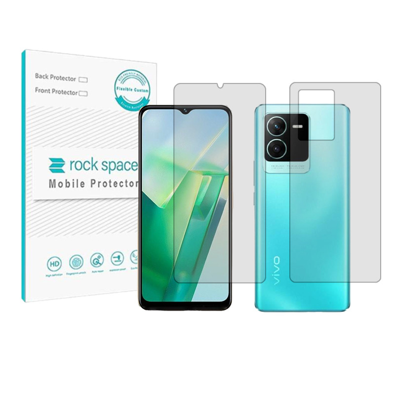 محافظ صفحه نمایش شفاف راک اسپیس مدل HyGEL مناسب برای گوشی موبایل ویوو T2x (India) به همراه محافظ پشت گوشی