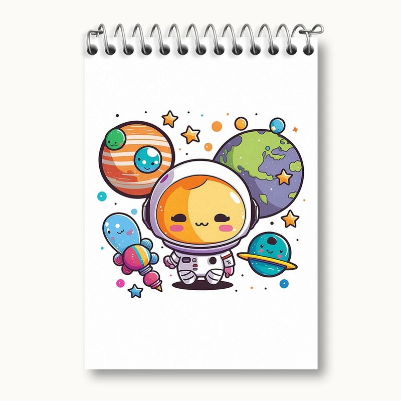 دفتر یادداشت 50 برگ خندالو مدل فضایی کد N1635