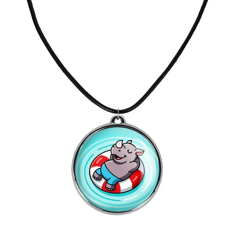 گردنبند خندالو مدل حیوانات بامزه کرگدن کد 2836828369