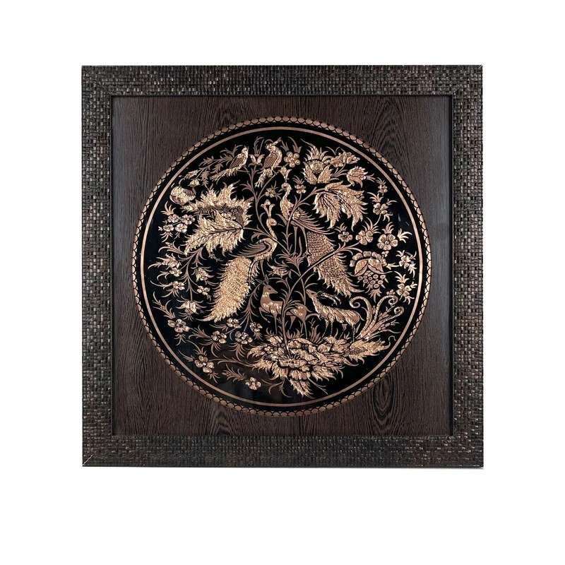 تابلو معرق مس مدل مرغ و طاووس کد zh400.3