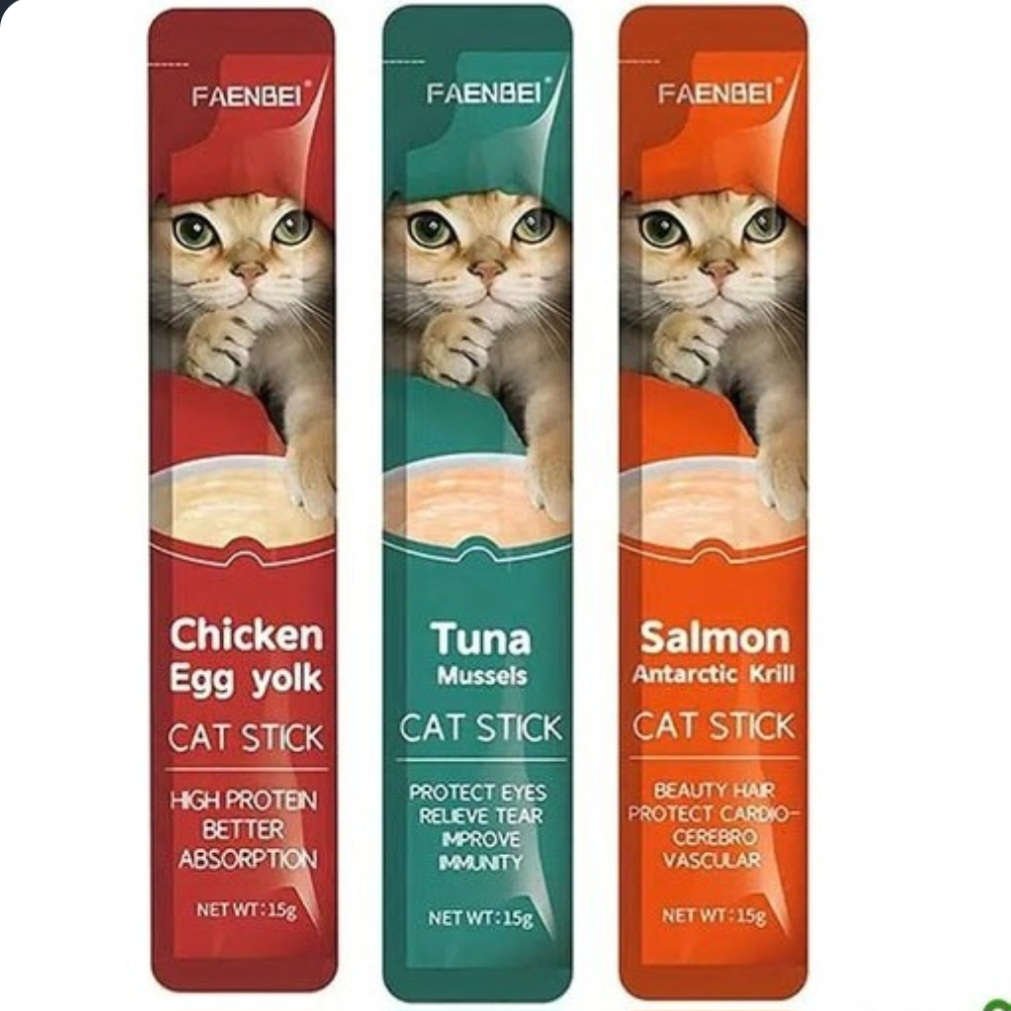 تشویقی گربه فنبی مدل بستنی گربه پک ۳ عددی وزن 45 گرم