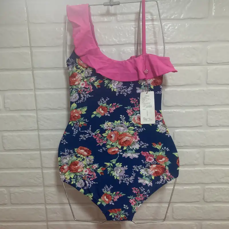 مایو زنانه مدل اسلیپ رومی کاپدار گلدار