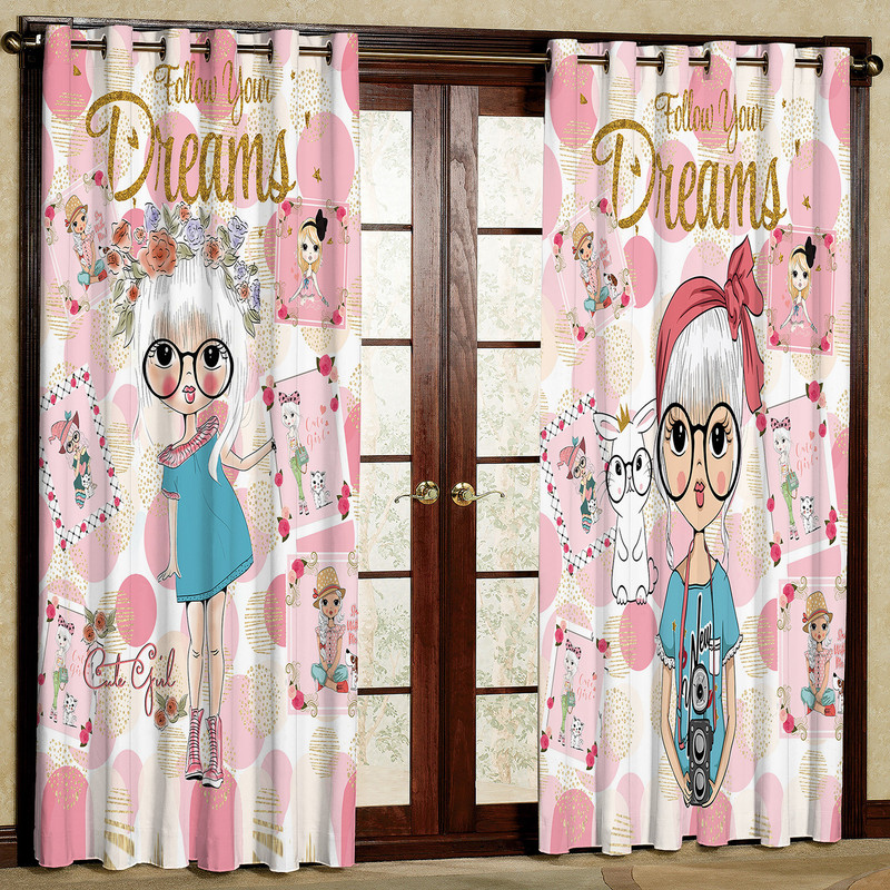 پرده مدل دختر مخمل پانچی کد 1258 سایز 140x280 سانتی متر