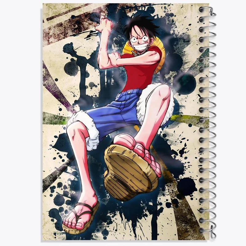 دفتر ژورنال نویسی 50 برگ خندالو مدل نقطه ای طرح لوفی انیمه وان پیس One Piece کد 17239