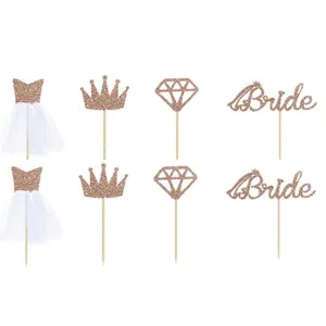 تاپر کیک طرح عقد مدل عروس کد 01 مجموعه 8 عددی