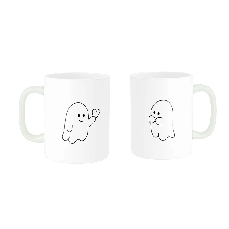 ماگ پادآفرین طرح فانتزی مدل ست عاشقانه کارتونی روح شبح کد 043 مجموعه دو عددی