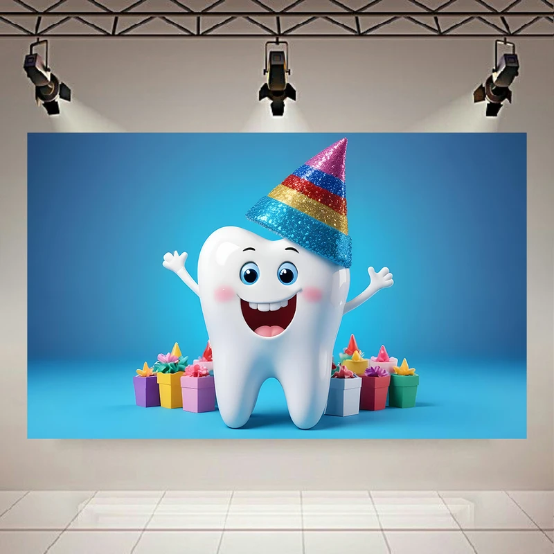 پوستر طرح مخمل روز جهانی دندانپزشک مدل دندان سالم کد AR305452