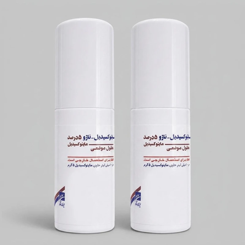 لوسیون تقویت کننده مو ناژو مدل ماینوکسیدیل 5 درصد مناسب برای انواع مو حجم 60 میلی لیتر بسته 2 عددی