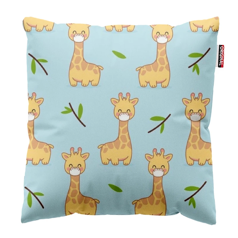  کوسن پاد آفرین طرح کارتونی بچگانه زرافه کد 3826 سایز 40*40 سانتی متر