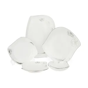 سرویس 25 پارچه چینی مقصود مدل فلاور پلاتین ورژن 1