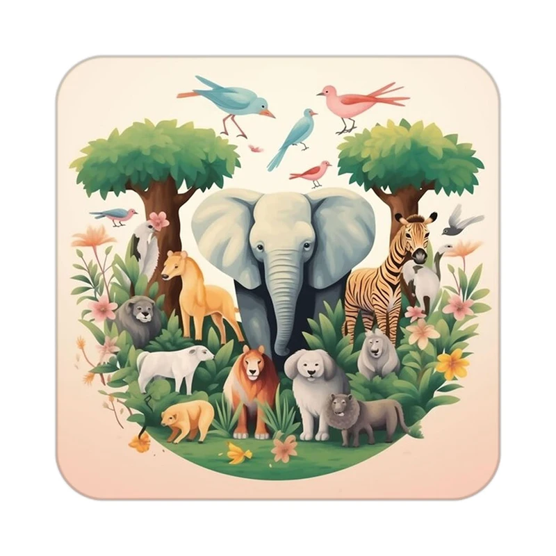 زیر لیوانی کاکتی طرح شیر مدل mp23185