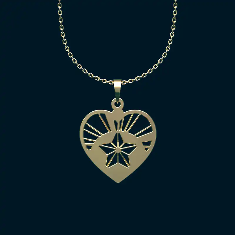 گردنبند طلا 18 عیار زنانه مدوپد مدل قلب کد SS2-1-1238