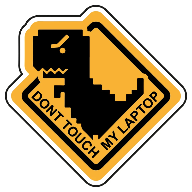 استیکر لپ تاپ مدل Dont Touch My Laptop T-rex کد 291
