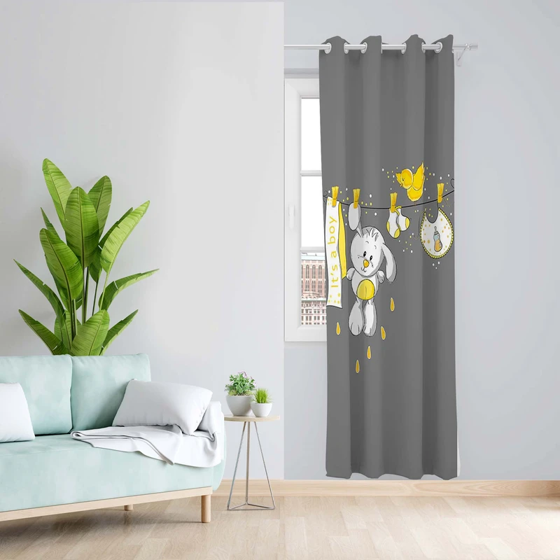 پرده طرح کودک مدل مخمل پانچی کد 4984 z سایز 140x200 سانتی متر