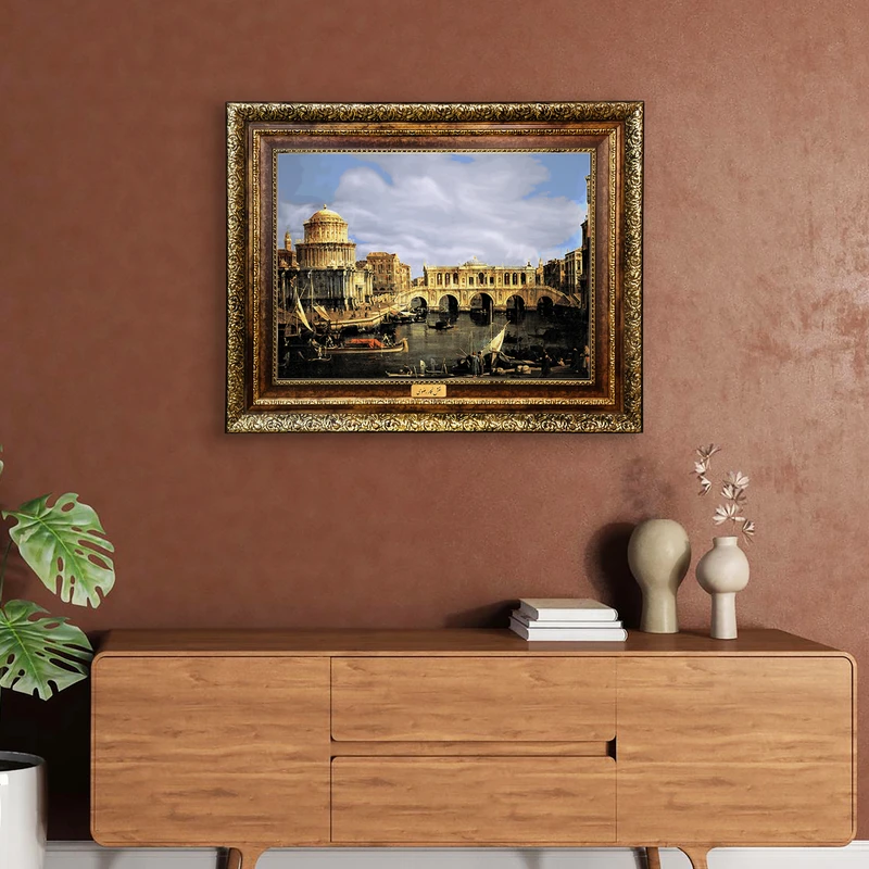 تابلو فرش ماشینی نقش نگار رضوی طرح ونیز کد 574KH