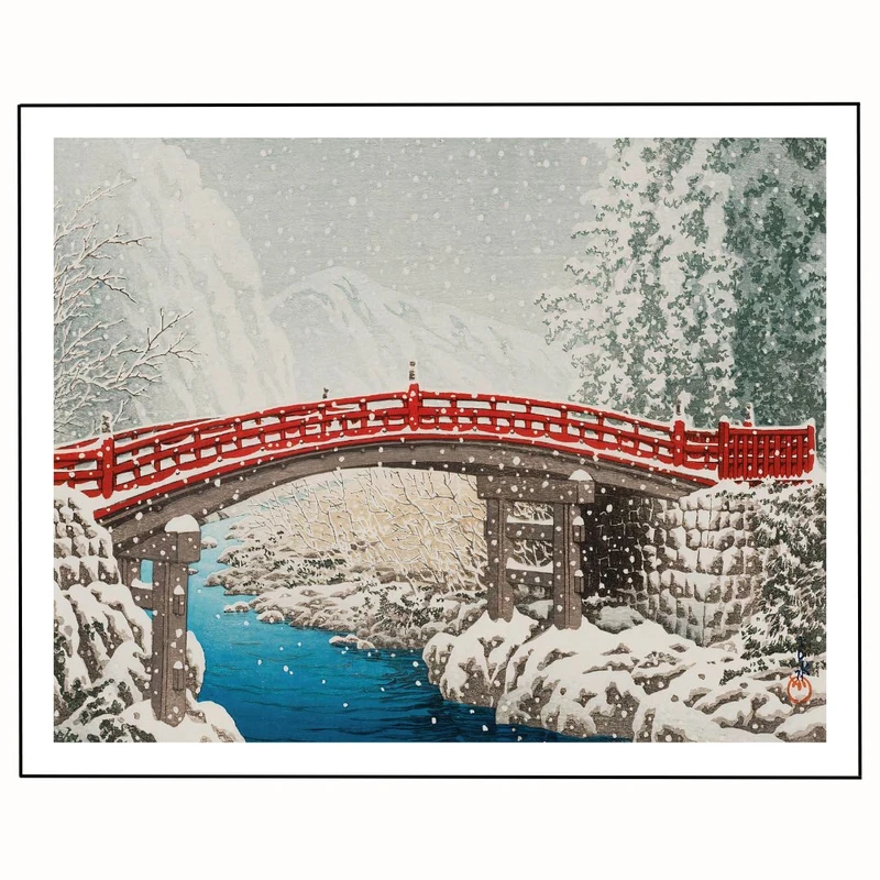 پوستر مدل  بازی برف روی پل 