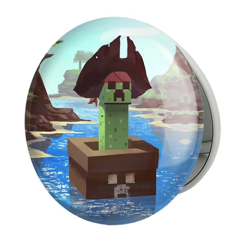 آینه جیبی خندالو طرح بازی ماینکرافت Minecraft مدل تاشو کد 23275 