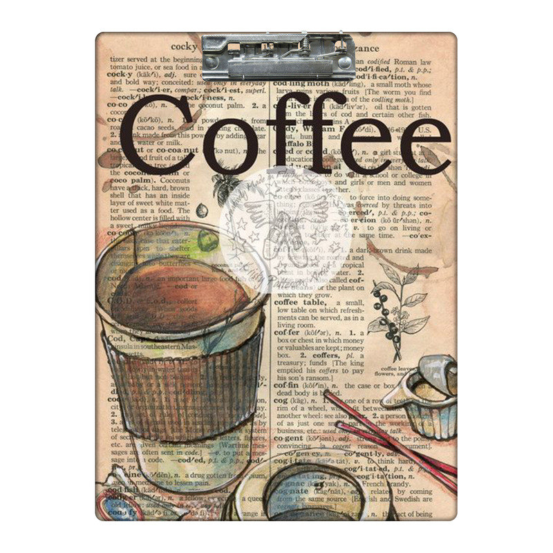 تخته شاسی طرح قهوه و کلاژ کد  9071914 سایز A4