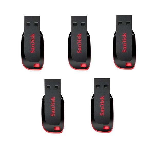 فلش مموری سن دیسک مدل Cruzer Blade CZ50 ظرفیت 16 گیگابایت بسته 5 عددی