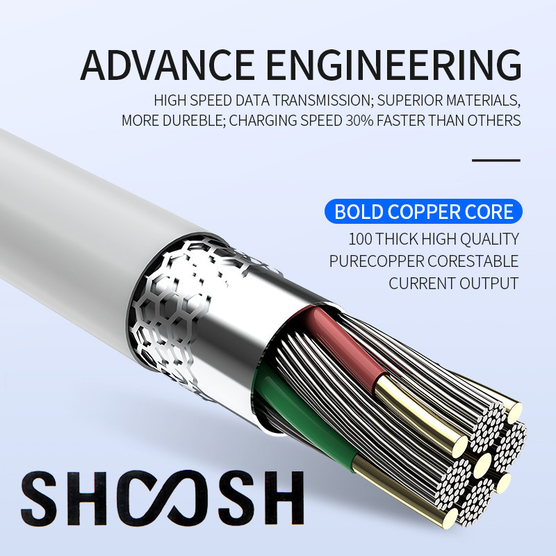 کابل تبدیل usb به usb-c شوش مدل  fast sharge SH407C طول 1.1متر