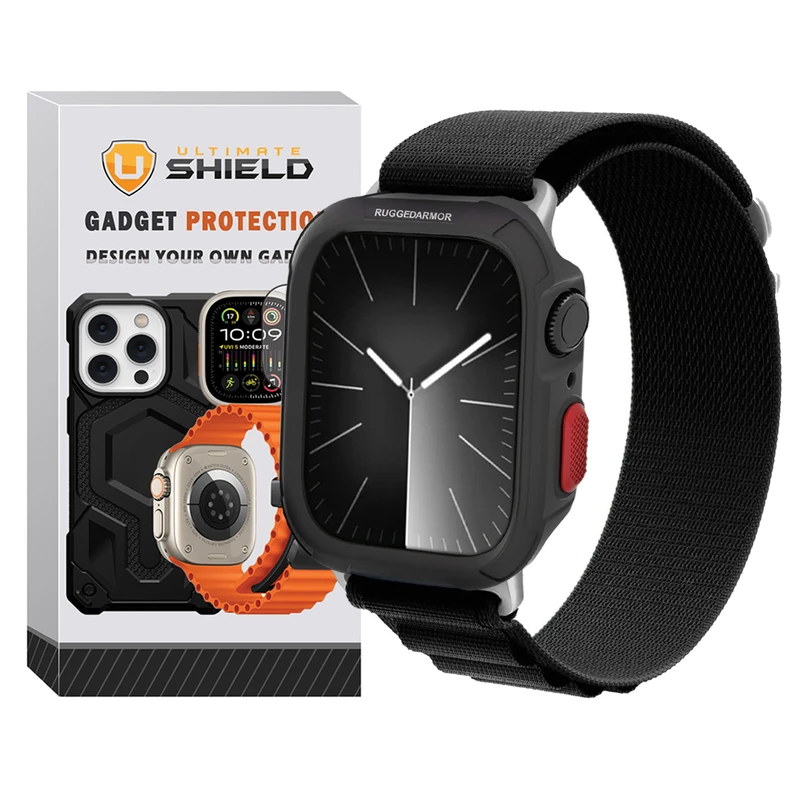 بند آلتیمیت شیلد مدل Alpine Rugged مناسب برای اپل واچ Series 9 41mm به همراه کاور