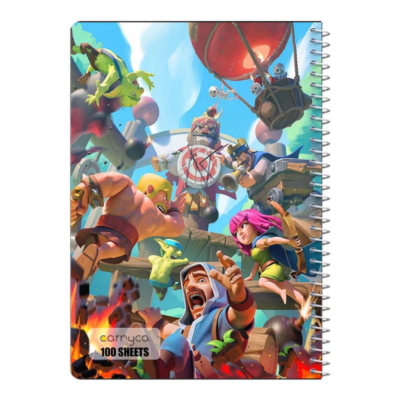 دفتر مشق 100 برگ سیمی کارنیکا طرح کلش رویال Clash Royale کد 98253