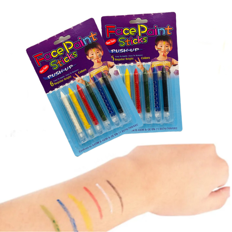 رنگ گریم صورت مدل face paint بسته 6 عددی