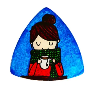 بشقاب ویترای طرح Coffee Girl