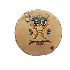کیف رو دوشی چرمی مدل نقاشی جغد کد 205