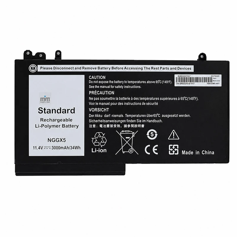 باتری لپ‌تاپ 3 سلولی دابل ام مدل NGGX5 مناسب برای لپ‌تاپ دل Latitude e5570 e5450		