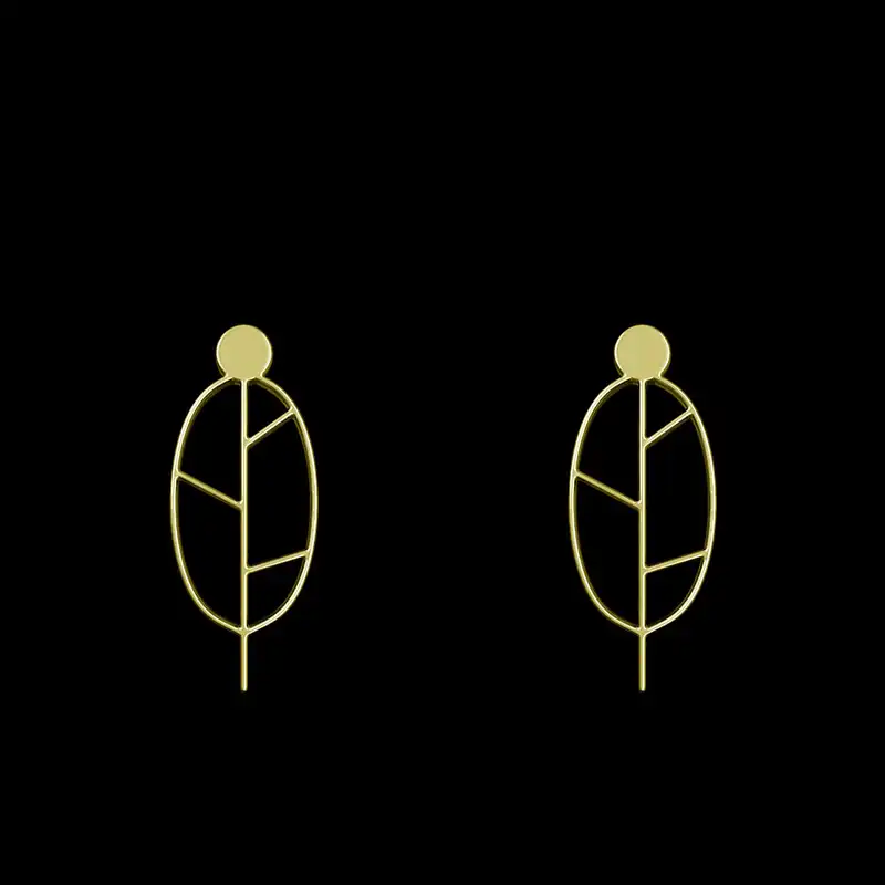 گوشواره طلا 18 عیار زنانه مدوپد مدل برگ کد GA1-15921