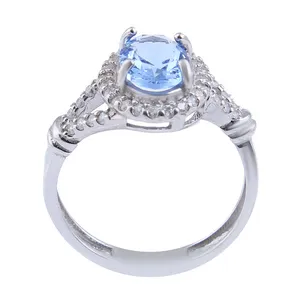 انگشتر نقره زنانه بازرگانی میلادی مدل کوارتز تراش جواهری کد AWR_1194