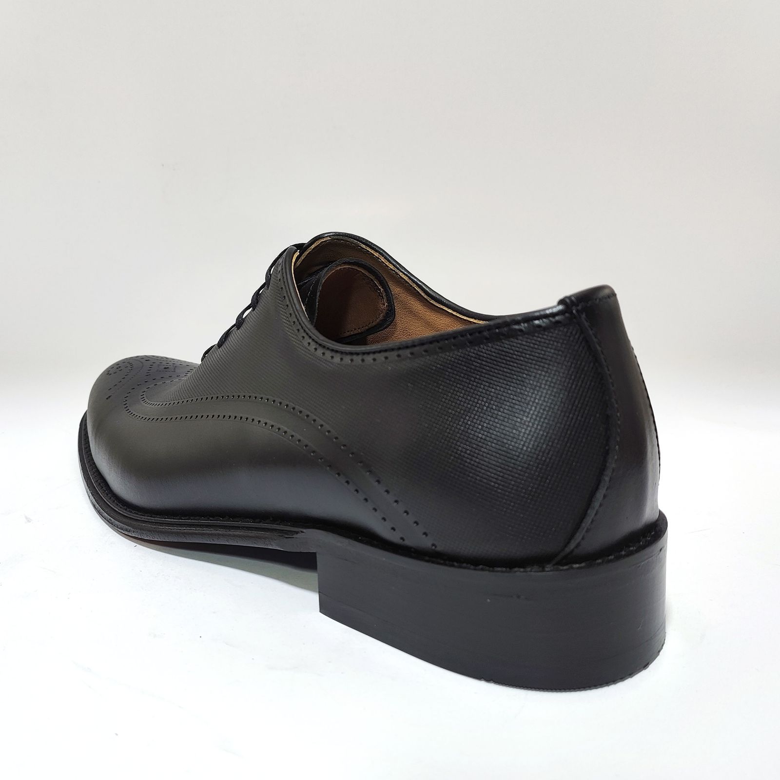 کفش مردانه کرمانی مدل تمام چرم طبیعی دستدوز کد 1037 رنگ مشکی -  - 2