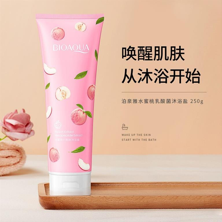 نمک حمام بایو آکوا مدل هلو و نعناع حجم 250 میلی لیتر