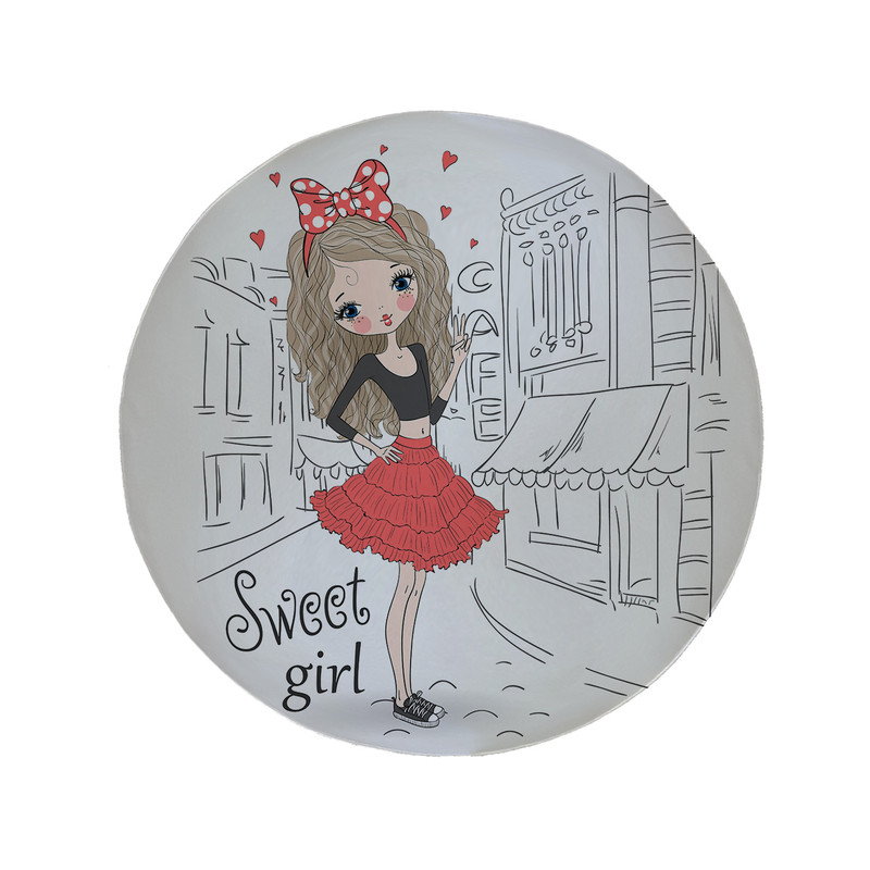 پادری مدل دایره طرح عروسکی کد 5754 سایز 90 × 90 سانتی متر 