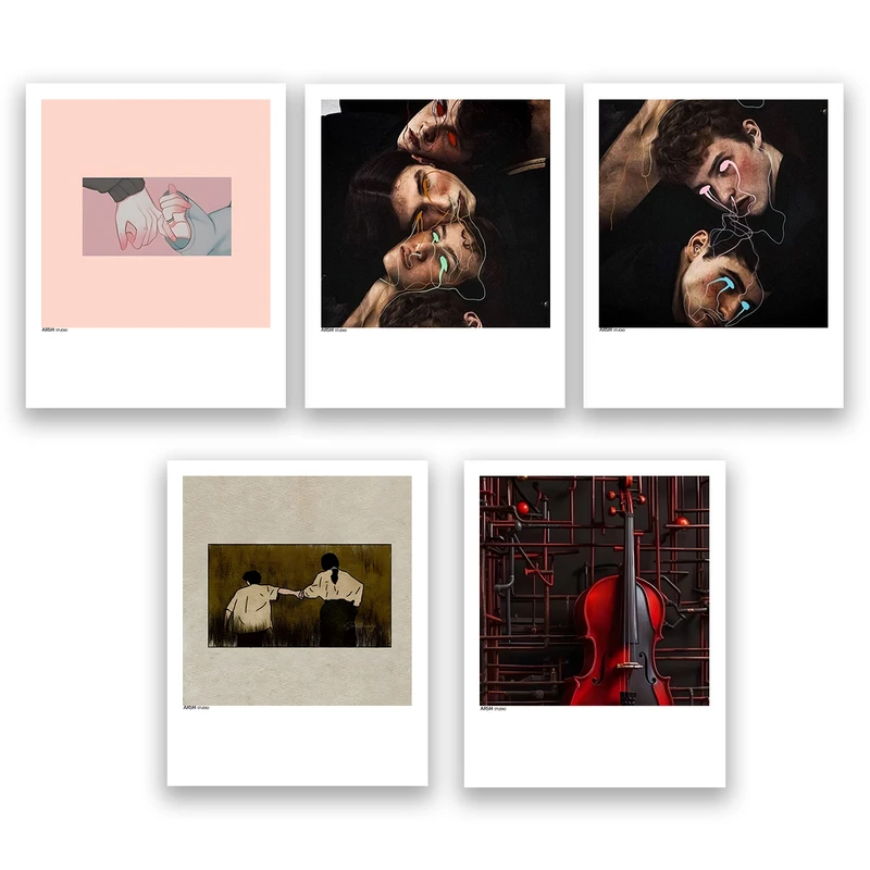 آویز تزیینی عرش مدل فانتزی هنری کد Asa916 مجموعه پنج عددی